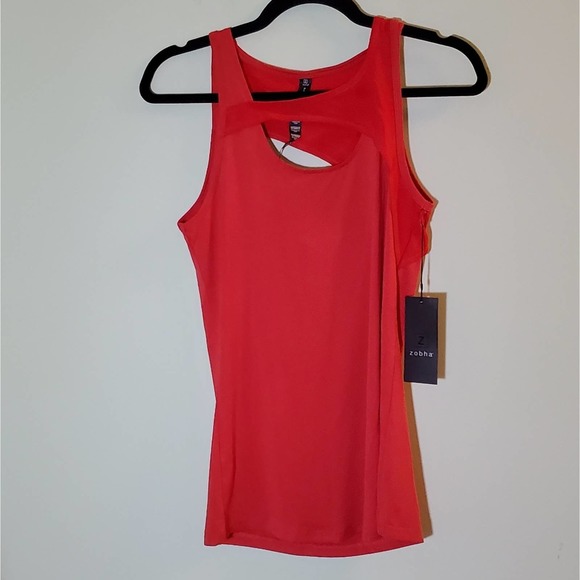 Zobha Tops - NWT Zobha Active Wear Vibrant Bright Red Stretchy Workout Top Size Large